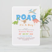 Invitation C'est un garçon Dino Dinosaur Shower Bébé (Debout devant)