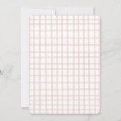 Invitation C'est un garçon ! Douce Baby Shower Gingham Marron (Dos)