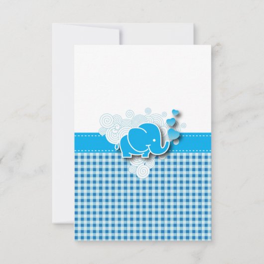 Invitation C'est un garçon| Éléphant de bébé (Dos)