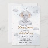 Invitation C'est un garçon éléphant mignon shower pour bébé (Devant)