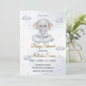Invitation C'est un garçon éléphant mignon shower pour bébé (Debout devant)