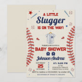 Invitation C'est un garçon Fête de bébé sportive Baseball (Devant / Derrière)