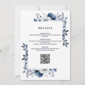 Invitation C'est un garçon Fleurs bleues Baby Shower (Dos)