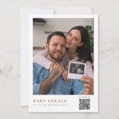 Invitation C'est un garçon Forêt de pins  Code QR Baby Shower (Dos)