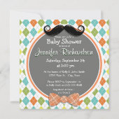 Invitation C'est un garçon ! Jacquard coloré (Dos)