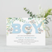 Invitation C'est un garçon Koala Babies Baby Shower Invitatio (Debout devant)