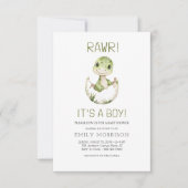 Invitation C'est un garçon mignon Dinosaur Baby Boy Douche (Devant)