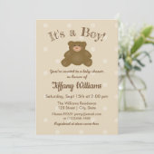 Invitation C'est un garçon mignon Teddy Bear Baby shower Invi (Debout devant)