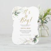 Invitation C'est un garçon, Moderne, Botanique, Bébé garçon D (Debout devant)