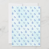Invitation c'est un garçon naissance Nautical Sailboat baby s (Dos)