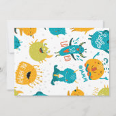 Invitation C'est un garçon Petit monstre baby shower Invitati (Dos)