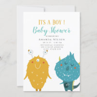 C'est un garçon Petit monstre baby shower Invitati