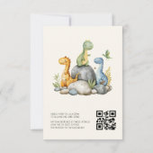 Invitation C'est un garçon QR Code mignon Dinosaur bébé douch (Dos)