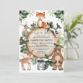 Invitation C'est un garçon Rustic Woodland Baby shower Invita (Debout devant)