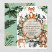 Invitation C'est un garçon Rustic Woodland Baby shower Invita (Devant / Derrière)