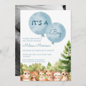 Invitation C'est Un Garçon Rustique Bébé Garçon Douche (Devant / Derrière)