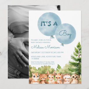 Invitation C'est Un Garçon Rustique Bébé Garçon Douche