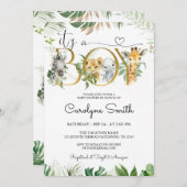 Invitation C'est un garçon Safari Jungle Baby shower Invitati (Devant / Derrière)