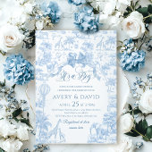 Invitation C'est un Garçon Toile Bleu Safari Baby shower anim