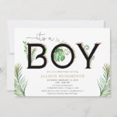 Invitation C'est un garçon tribal jungle baby shower de palmi (Devant)