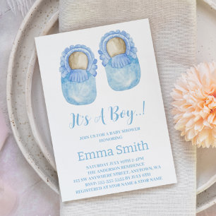 Invitation C'est un garçon Watercolor mignonne Baby shower de