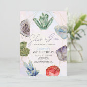 Invitation C'est un Gem Crystals Gemstone Géologie 1er annive (Debout devant)