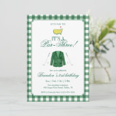 Invitation C'est un golf Par-Trois 3e anniversaire vert Gingh (Debout devant)