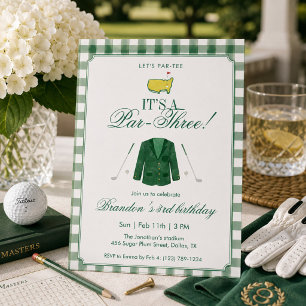 Invitation C'est un golf Par-Trois 3e anniversaire vert Gingh