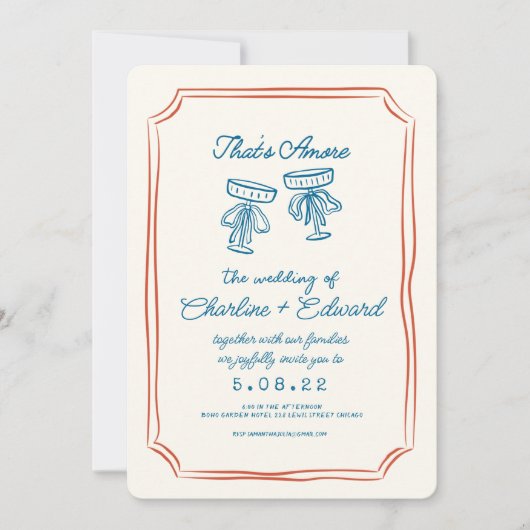 Invitation C'est un Mariage d'écriture manuscrite de dessin p (Devant)