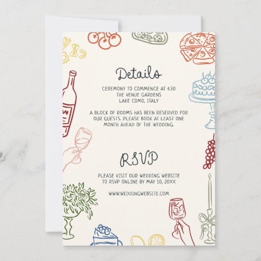 Invitation C'est un Mariage illustré plus coloré (Dos)