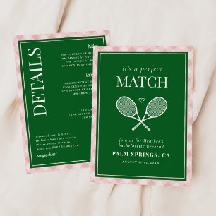 Invitation C'est un match parfait Tennis Bachelorette