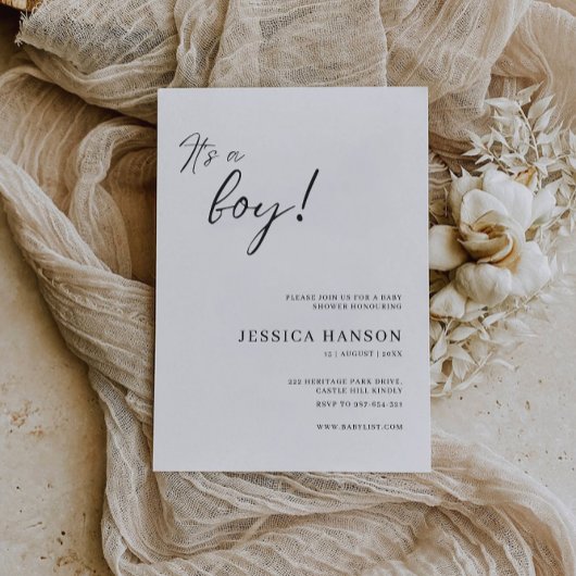 Invitation C'est un Modèle d'invitation de Baby shower garçon