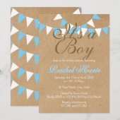 Invitation C'est un nouveau Baby shower rustique pour bébés (Devant / Derrière)