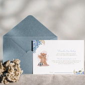 Invitation C'est un ours garçon Livres pour baby shower bleu 