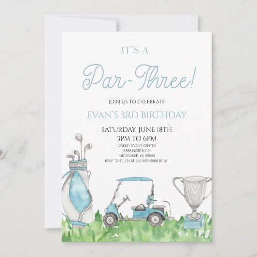 Invitation C'est un Par-Trois ! Blue Golf 3e fête d'anniversa (Devant)