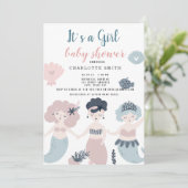 Invitation C'est un petit Baby shower de sirène (Debout devant)