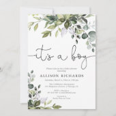 Invitation C'est un petit baby shower de verdure moderne et s (Devant)