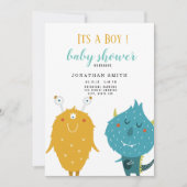 Invitation C'est un petit baby shower monstre (Devant)
