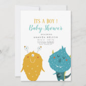 Invitation C'est un petit baby shower monstre (Devant)