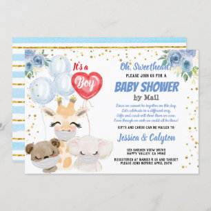 Invitation C'est un petit Baby shower par mail Cute Animals M