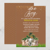 Invitation C'est un petit Baby shower Safari Animaux (Devant / Derrière)