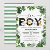 Invitation C'est un petit Baby shower Safari Jungle Animaux (Devant / Derrière)