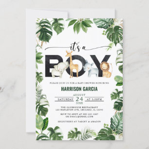 Invitation C'est un petit Baby shower Safari Jungle Animaux