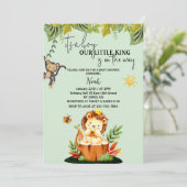 Invitation c'est un petit garçon baby shower de jungle de lio (Debout devant)