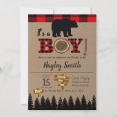 Invitation C'est un petit garçon Baby shower plat de la flane (Devant)