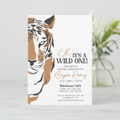 Invitation C'est un sauvage tigre jungle premier anniversaire (Debout devant)