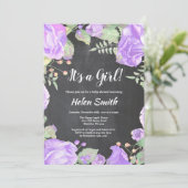 Invitation C'est un tableau de bord d'un Baby shower floral m (Debout devant)