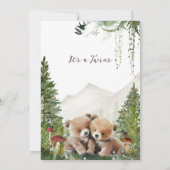 Invitation C'est un Twins Adventure Woodland Bears Baby showe (Dos)