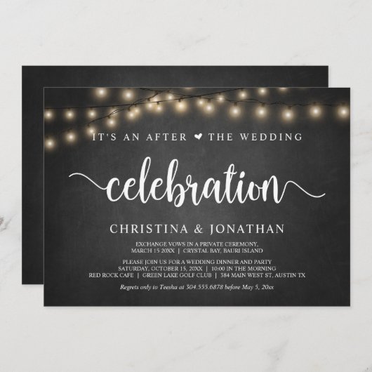 Invitation C'est une après la fête mariage, l'élévation i (Devant / Derrière)