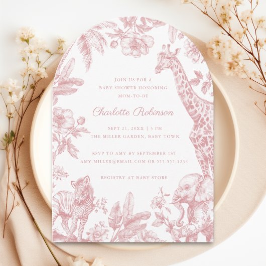 Invitation C'est une Arche de Baby shower de Safari de Toile